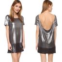 Free People  Drenched in Sequins Mini Dress Gunmetal Metallic Ombre Small Club Photo 2