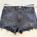 Abercrombie & Fitch Mom High Rise Distressed Cutoff Raw Hem Denim Jean Shorts Photo 3