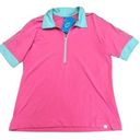 Polo NWT GG Blue Women's XL Pink & Aqua Blue 1/2 Zip Golf  Photo 0