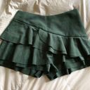 DO+BE Green Suede Ruffle Skort Photo 0