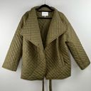 Frame  Quilted Drape Neck Nylon Belted Olive Green Oversized Jacket Size XS Photo 5