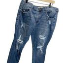 Mudd  Mid Rise Vintage Skinny FLX Stretch Dark Denim Jeans Size 18 Distressed Photo 0