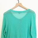 Talbots  Women’s Mint Green Waffle Knit Pima Cotton Cardigan Size Medium Photo 9