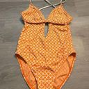 Trina Turk  Orange and White One Piece Swimsuit Size Small Photo 0