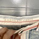 American Eagle White Colorful Striped High Rise Cut Off Boho Beach Mom Shorts 8 Photo 1