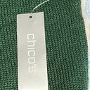 Chico's  Green Knit Pullover Short Sleeve Loose Fit Sweater Women Sz 0 (4) Metal Photo 5