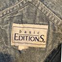 basic editions Womens Vintage Y2K  Blue Cotton Denim Utility Overalls Size Large Photo 6