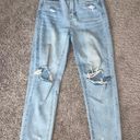 SheIn Light Wash Ripped Mom Jeans Photo 0