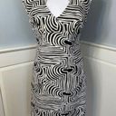 Trina Turk  Black & White Op Art Geometric Shapes Sheath Dress 8 Photo 0