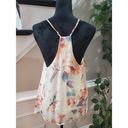 fab'rik  Women's Beige Floral Polyester Scoop Neck Sleeveless Casual Top Blouse S Photo 4