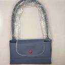 Longchamp Le Pliage Club Medium Nylon Tote Shoulder Bag Color Blue Mist New Photo 5