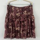 Ralph Lauren NWT Lauren  Georgette Purple Floral Crinkle Tiered Ruffle Skirt Photo 5