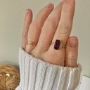 Vintage “Desiderata” Avon Amethyst Emerald Cut Gold Cocktail Ring Classic Purple Photo 1