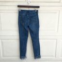 Free People  Womens Jeans Skinny Denim Blue Great Heights Frayed Hem 27 Photo 3