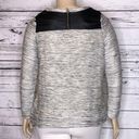 Lane Bryant  NWT Size 14/16 Faux Leather Trim Exposed Zipper Sweater Top Photo 3