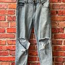 One Teaspoon Light Wash One X  Destroyed Straight Leg Dad Jeans Photo 4