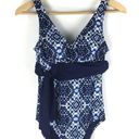 Tommy Bahama  Island Tile Printed One Piece Swimsuit Blue Size 4 Photo 0