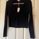 Rebecca Taylor New  Navy Ribbed Merino Cropped Cardigan Size XL Photo 2