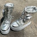 The Moon Mila Silver Metallic Winter Snow Boots w/ Side Pouches Photo 1