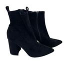 Steve Madden  FALONA Black Suede Boots Chunky Block Heel Booties Women's Size 8 Photo 0