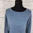 Mango Mojito  100% cotton Longsleeve pullover open back sweatshirt blue sz S women Photo 4