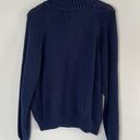 Lands'End 90s Lands’ End America Flag Turtleneck Sweater Navy Cotton Photo 3