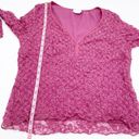 Fashion Bug  Vintage Y2K Frilly Pink Lace Sweetheart Neck Blouse Size XL Photo 8