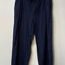 Lane Bryant Linen Wide Leg Pant navy blue 16 elastic waist office business Photo 0