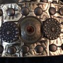 Vera Pelle  Authentic Leather Metal Stone Croc Belt Photo 8