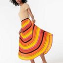 J.Crew NEW Size 0 Womens  Straight-Pleat Skirt in Orange and Pink Stripes AR478 Photo 1