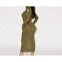 Micas NWT  Open Knit Long Sleeve Olive Green Maxi Dress Size Large Beachwear Photo 1