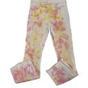 Rag and Bone  Distressed Tie Dye Ankle Flare Jeans Stretch Denim Pink Yellow sz 25 Photo 5