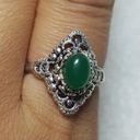 Onyx Green  Ethnic Sterling Silver Gemstone Ring No Stamp Ring size - 6.75 Photo 1