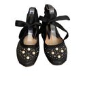 Topshop  Studded Black Leather Ballet Flats Photo 1