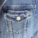 Lovers + Friends  Denim Brandon cropped raw edge hem denim jacket Imogene size XS Photo 6