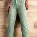 ZARA  High Waisted Green Purple Triangle Floral Pattern Cropped Pants Women’s L Photo 0