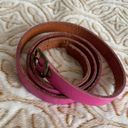 Gap Y2K  Pink Genuine Leather Skinny Belt Photo 0