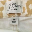 J.Crew  denim size 28 cream colored jeans with tan animal print frayed on the hem Photo 4