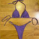 SheIn  Pink & Purple Checkered Triangle Bikini Set Photo 0