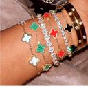 Gold Plated Clover Lucky Bracelet for Women 18K Gold Plated Clover Lucky Photo 2