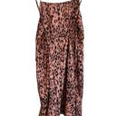 Pretty Little Thing s Women's Size 8 Pink & Black Leopard Print Satin Midi Dress Photo 5