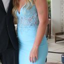 La Femme blue corset prom dress Photo 5