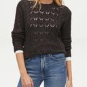 Michael Stars  Louisa Cable Knit Pointelle Pullover Sweater in Black Size XS Photo 1