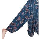 Style & Co  Womens Blue Long Sleeve Paisley Print Peasant Oversized Blouse Small Photo 5