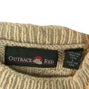 Outback Red Vintage  Sweater Women Sz L Wool Beige Snowflake Cable Knit Grandma Photo 3