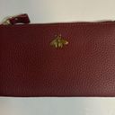 Source Unknown RED PEBBLED LEATHER WRISTLET WITH BRASS BEE ADORNMENT WITH TAN WRISTLET STRAP Photo 1