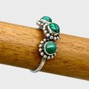 Sterling Silver Handmade Genuine Malachite Ring - Sz 9.5 Photo 2