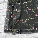 BCBGeneration  Bow‎ Back Flare Sleeve Dress XS Black Chiffon Floral Embroidered Photo 3