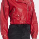 Avec Les Filles Average Les Filled Oversized Faux Leather Cropped Biker Jacket Photo 1