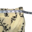 Ganni NWT  Georgette Floral Pleated Yellow Chiffon Midi Skirt 42 US 10/12 Photo 7